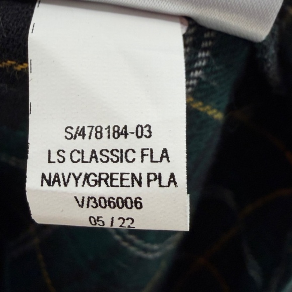 Old Navy The Classic Flannel‎ Shirt Women LT Navy Green Heritage Plaid Cabincore - Picture 12 of 12
